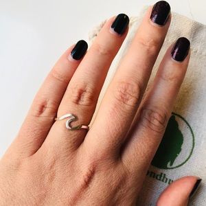 Ocean Wave Sterling Silver Ring Stack Band Size 6